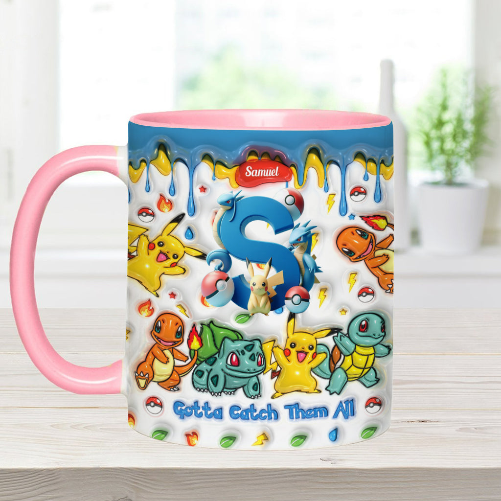 Gotta Catch Them All - Personalized Monster Trainer Accent Mug