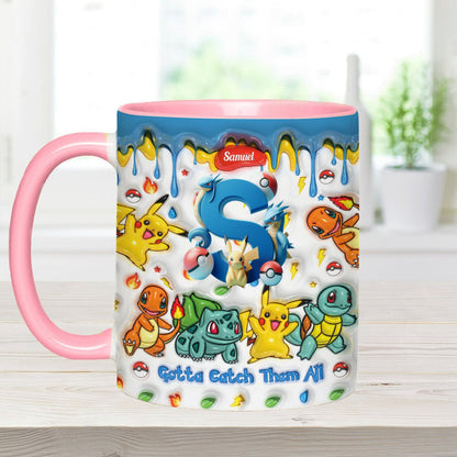 Gotta Catch Them All - Personalized Monster Trainer Accent Mug