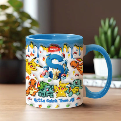 Gotta Catch Them All - Personalized Monster Trainer Accent Mug