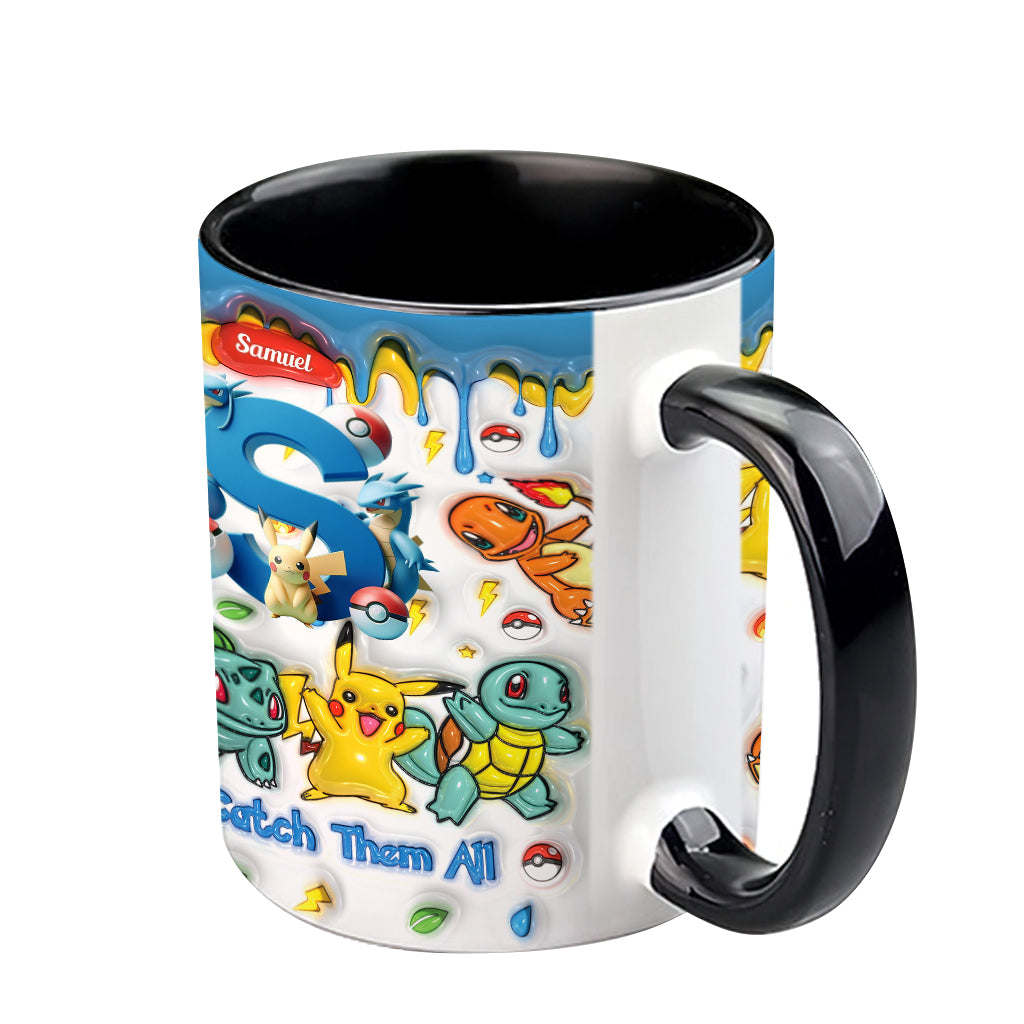 Gotta Catch Them All - Personalized Monster Trainer Accent Mug