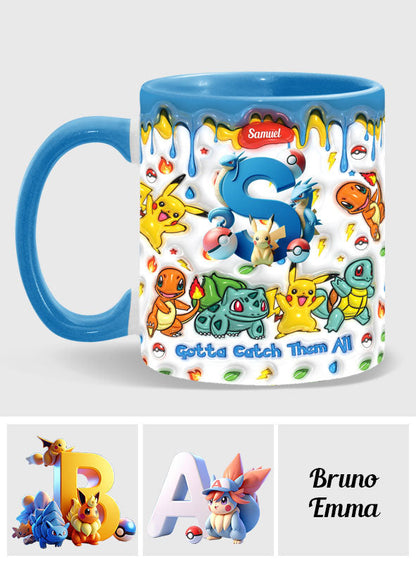 Gotta Catch Them All - Personalized Monster Trainer Accent Mug