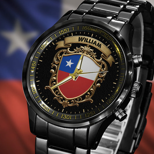 Flag of Chile - Personalized Expats Hand Watch
