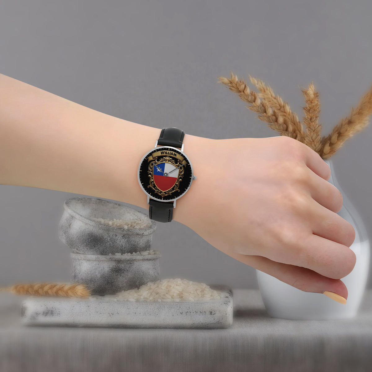 Flag of Chile - Personalized Expats Hand Watch