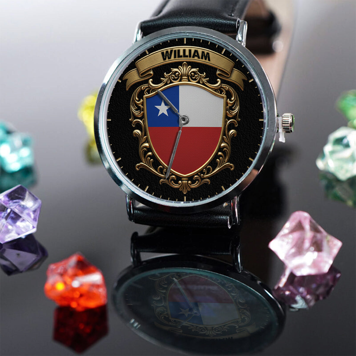 Flag of Chile - Personalized Expats Hand Watch