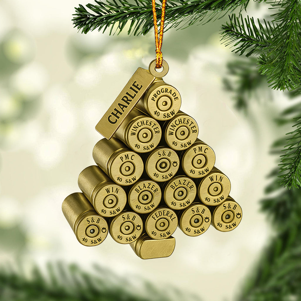 40 Brass Christmas Tree - Personalized Veteran Ornament