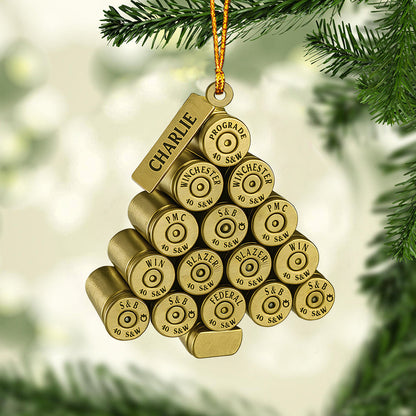 40 Brass Christmas Tree - Personalized Veteran Ornament