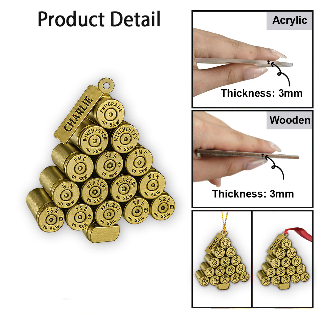 40 Brass Christmas Tree - Personalized Veteran Ornament