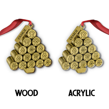 40 Brass Christmas Tree - Personalized Veteran Ornament
