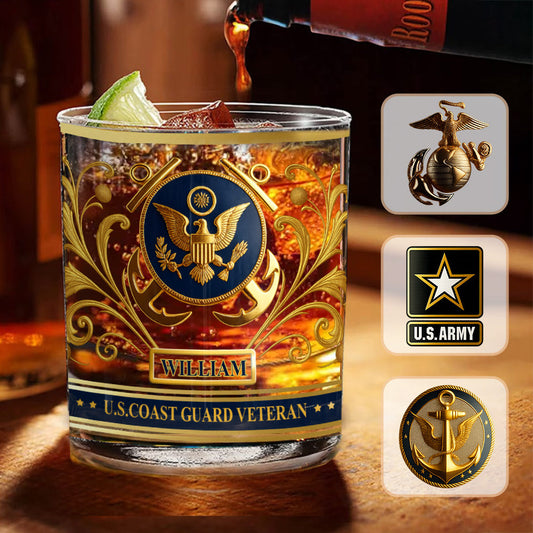This We'll Defend - Personalized Veteran Whiskey Glass