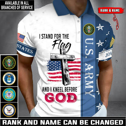 I Stand For The Flag - Personalized Veteran Polo Shirt