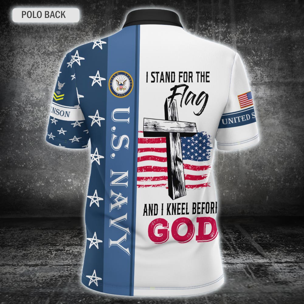 I Stand For The Flag - Personalized Veteran Polo Shirt