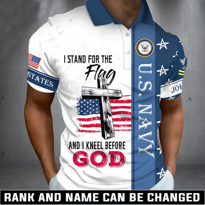 I Stand For The Flag - Personalized Veteran Polo Shirt