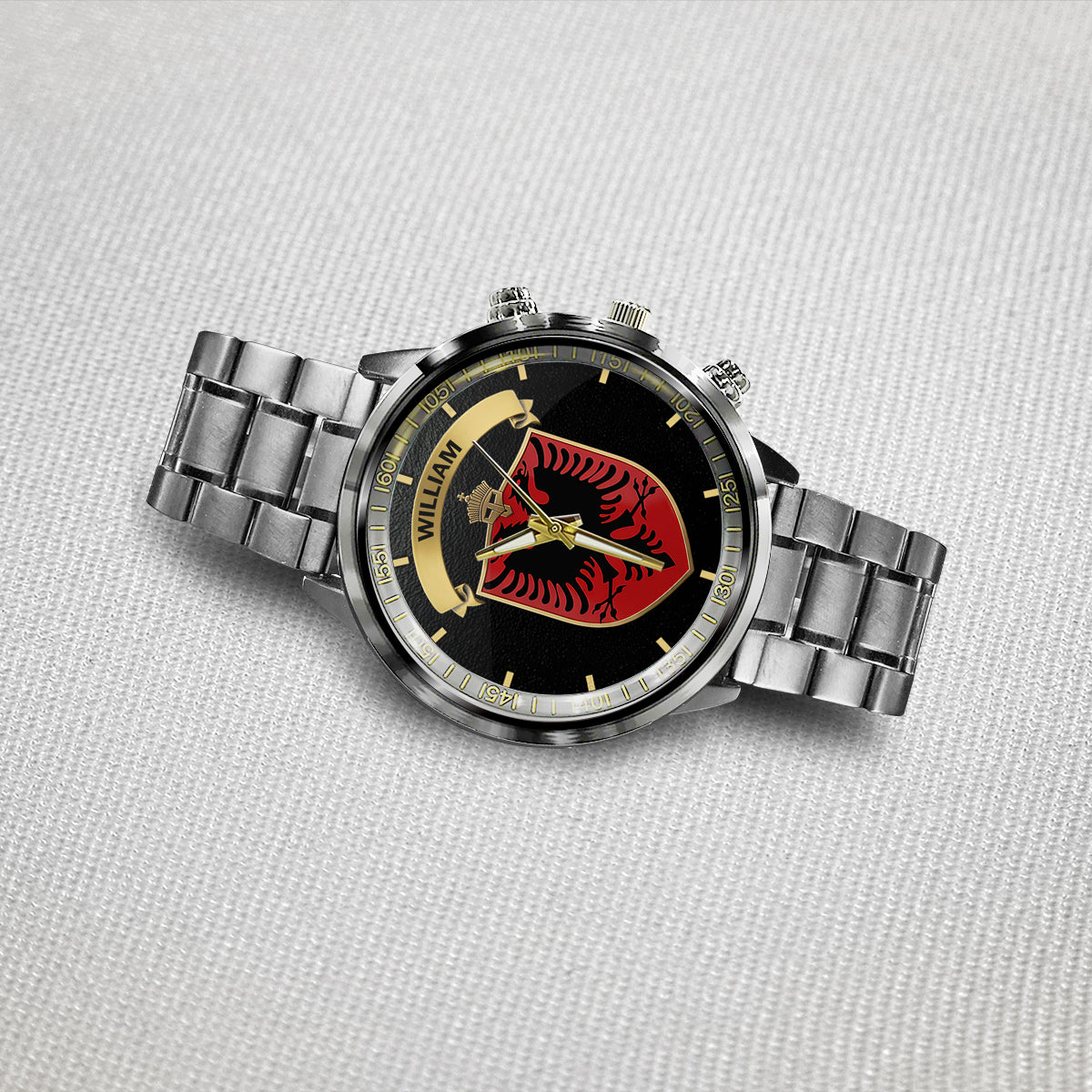 Proud Albania - Personalized Expats Hand Watch