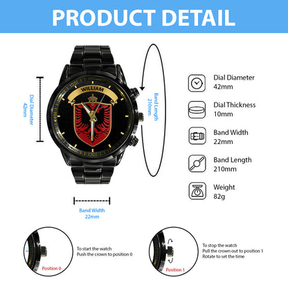 Proud Albania - Personalized Expats Hand Watch
