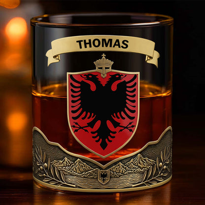Proud Albania - Personalized Expats Whiskey Glass