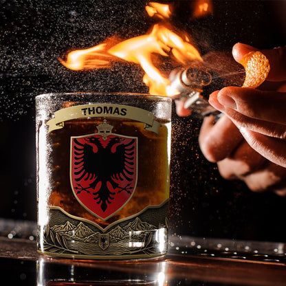 Proud Albania - Personalized Expats Whiskey Glass