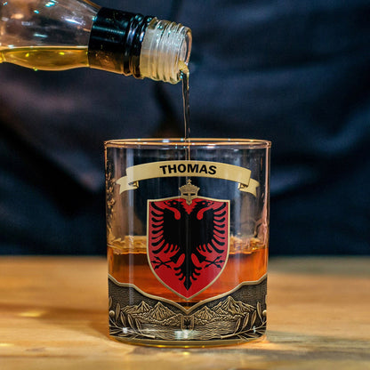 Proud Albania - Personalized Expats Whiskey Glass