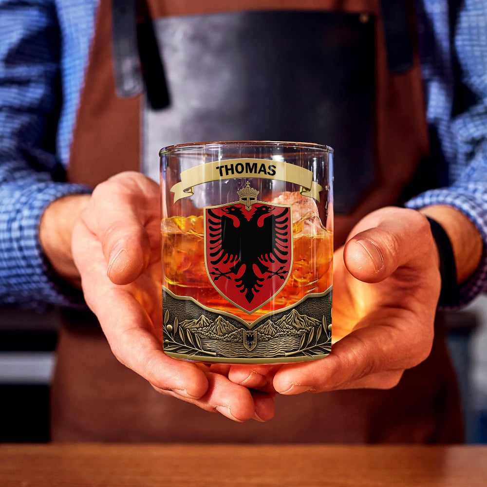 Proud Albania - Personalized Expats Whiskey Glass