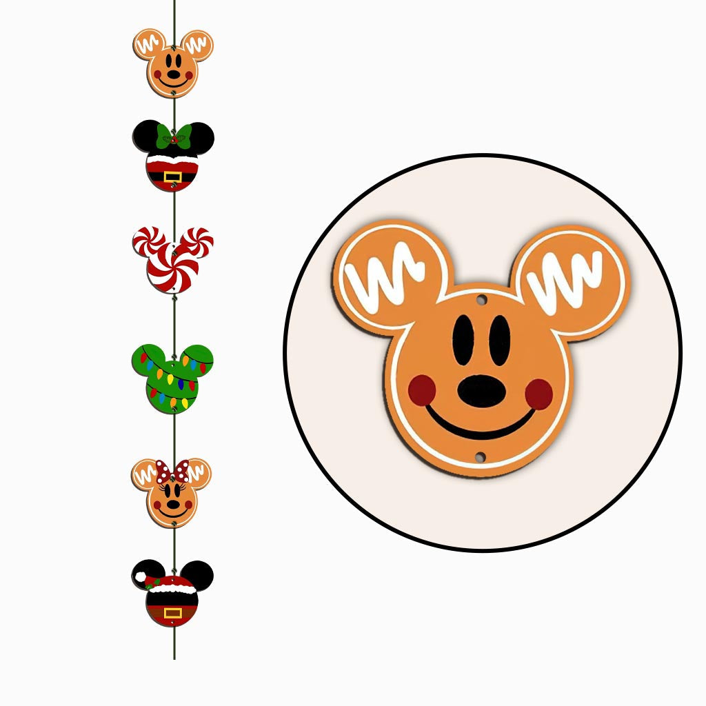 Mouse Ears Jolly Season - Christmas Mouse 6 Pieces Garland