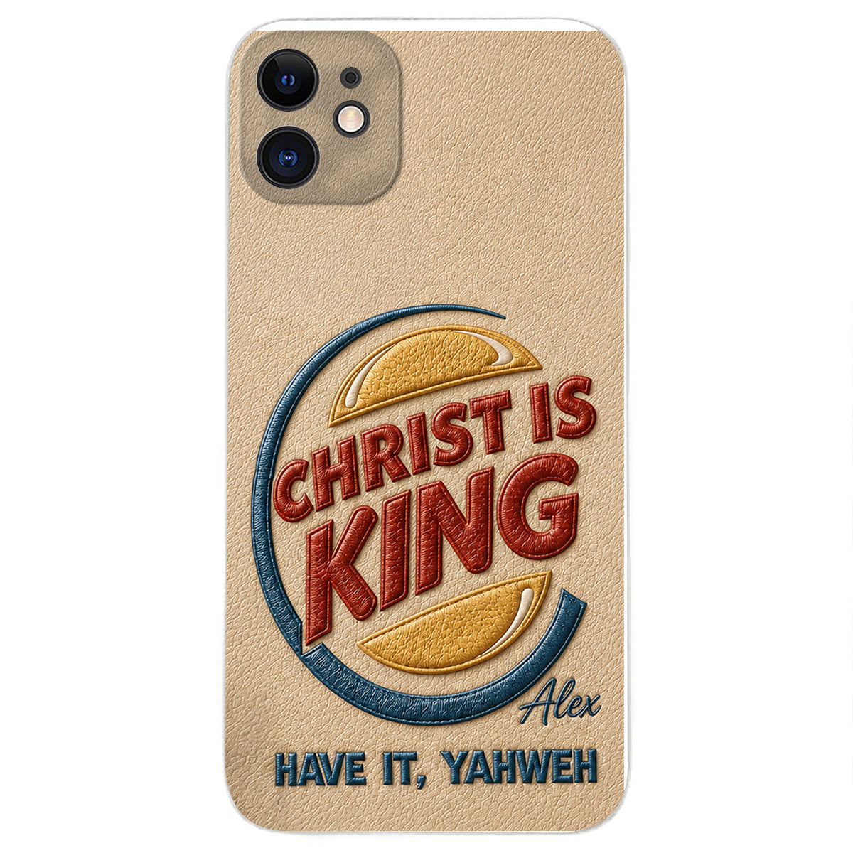 Christ Is King - Personalized Christian Classic Cap & Leather Phone Case