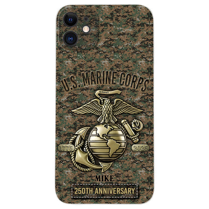 250th Anniversary - Personalized Veteran Leather Phone Case
