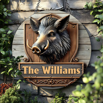 Love Hunting - Personalized Hunting Round Wood Sign