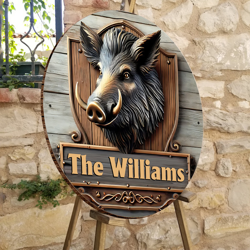 Love Hunting - Personalized Hunting Round Wood Sign