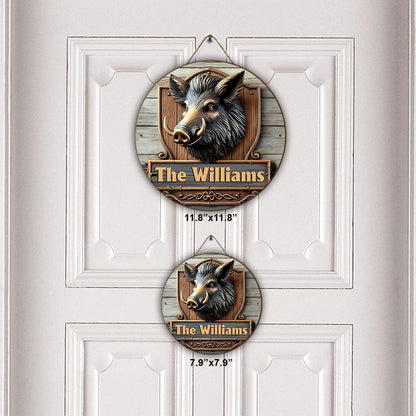 Love Hunting - Personalized Hunting Round Wood Sign