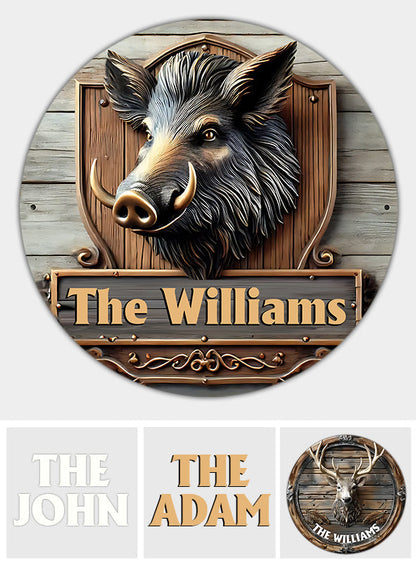 Love Hunting - Personalized Hunting Round Wood Sign