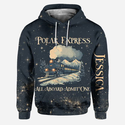 All Abroad Admit One - Personalized Christmas Movie Hoodie and Leggings