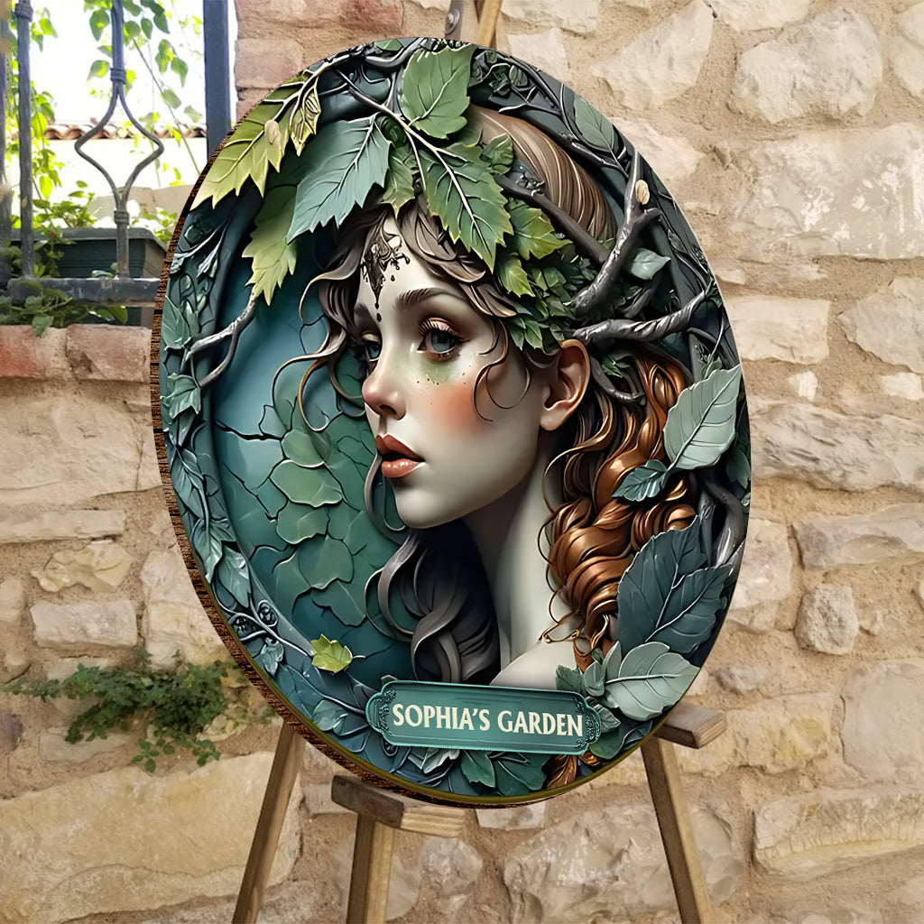 Plant Lady - Personalized Gardening Round Wood Sign