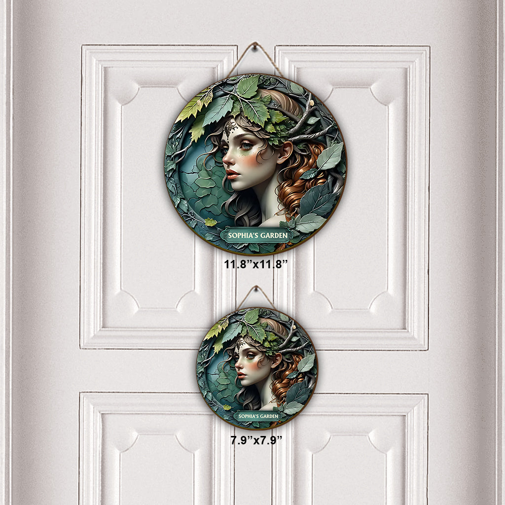 Plant Lady - Personalized Gardening Round Wood Sign