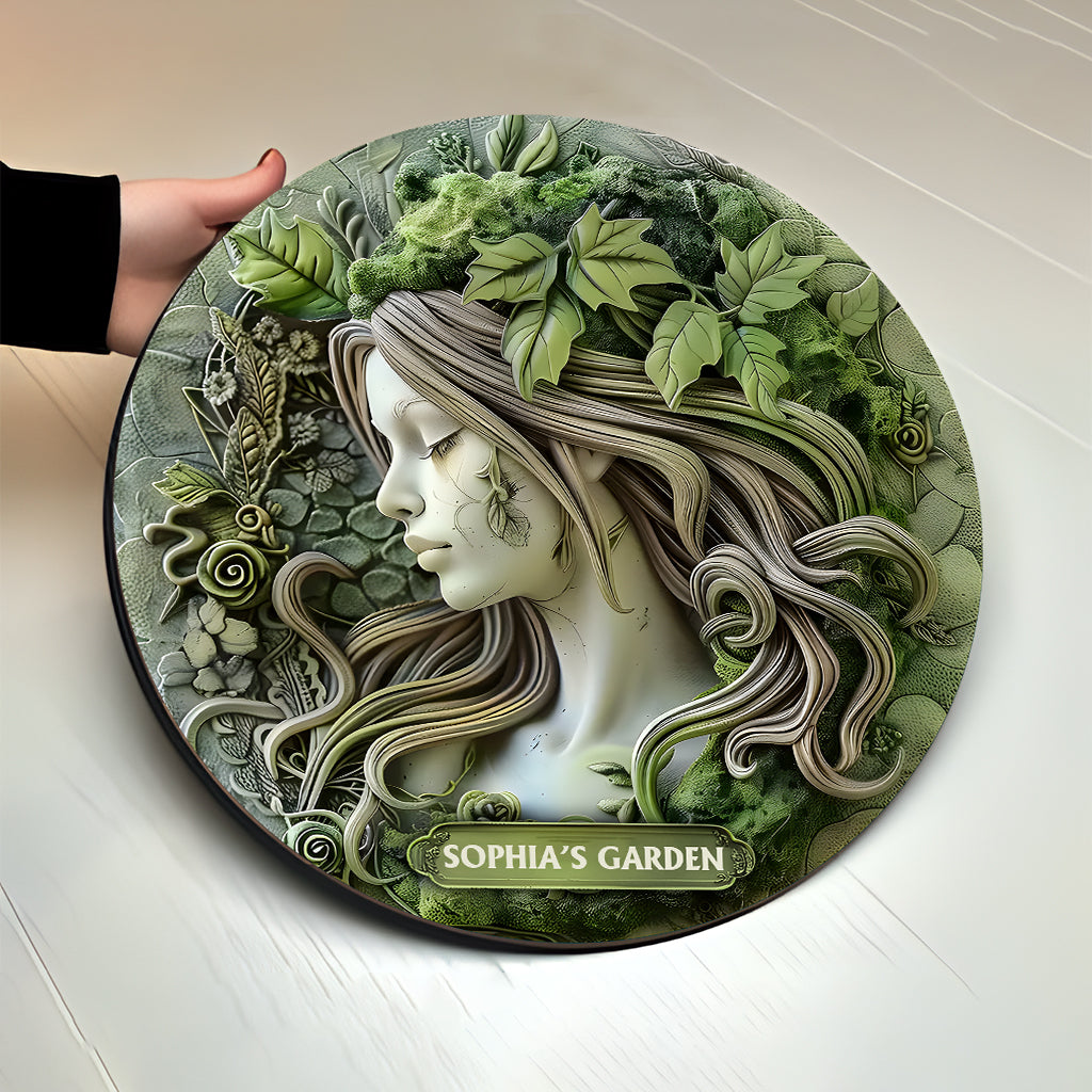Plant Lady - Personalized Gardening Round Wood Sign