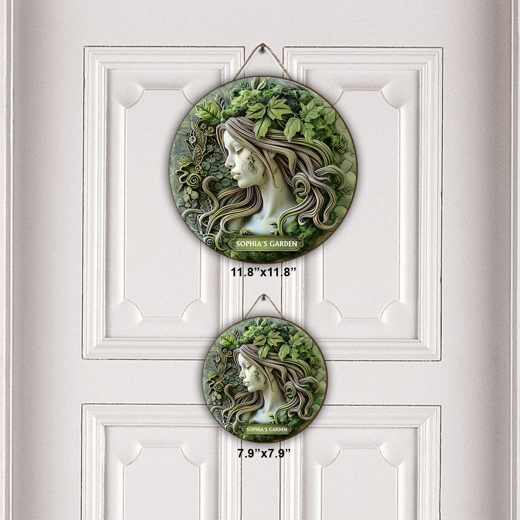 Plant Lady - Personalized Gardening Round Wood Sign