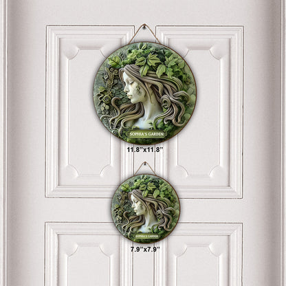 Plant Lady - Personalized Gardening Round Wood Sign