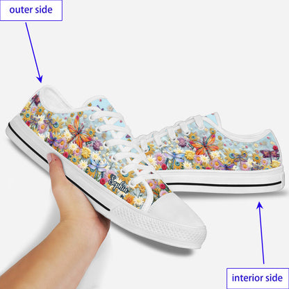 Pollinator Floral Garden - Personalized Gardening Low Top Shoes