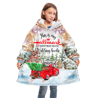 Christmas Movie Watching Film Blanket Hoodie