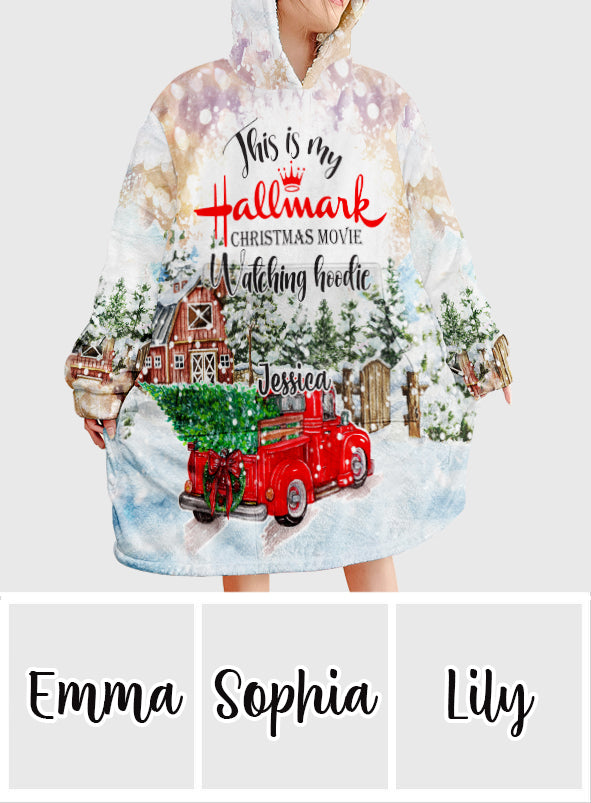 Christmas Movie Watching Film Blanket Hoodie
