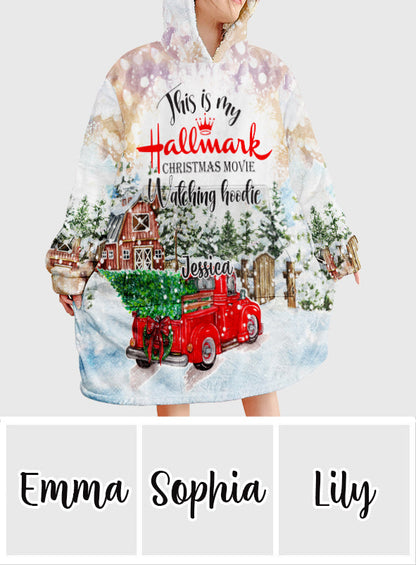 Christmas Movie Watching Film Blanket Hoodie