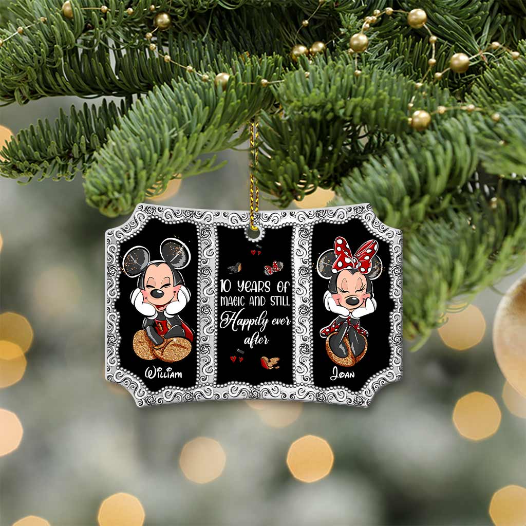 You And Me We Got This - Personalized Christmas Mouse Scalloped Aluminium Ornament (Printed On Both Sides)