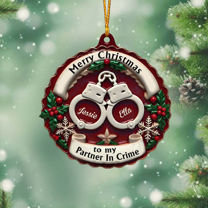 Partner In Crime - Personalized Bestie Ornament