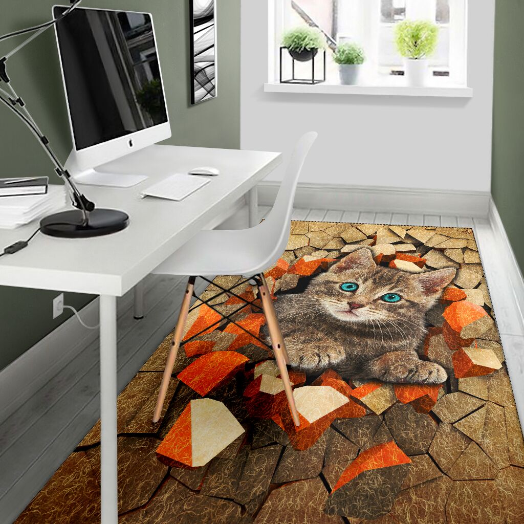 Peeking Cat Cat Rug 0622