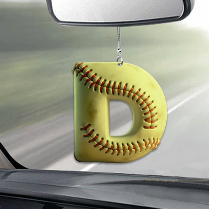 Softball Letter - Personalized Softball Car Ornament