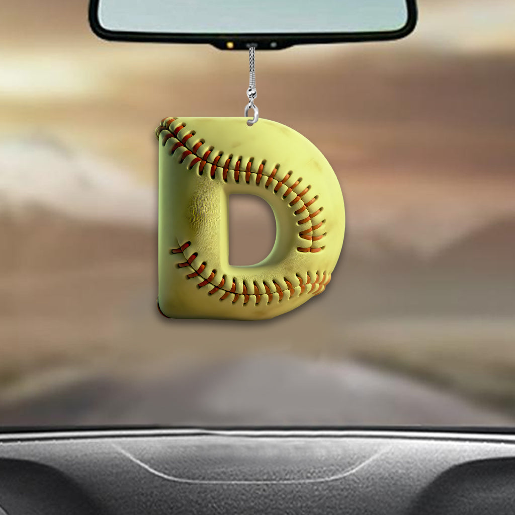 Softball Letter - Personalized Softball Car Ornament