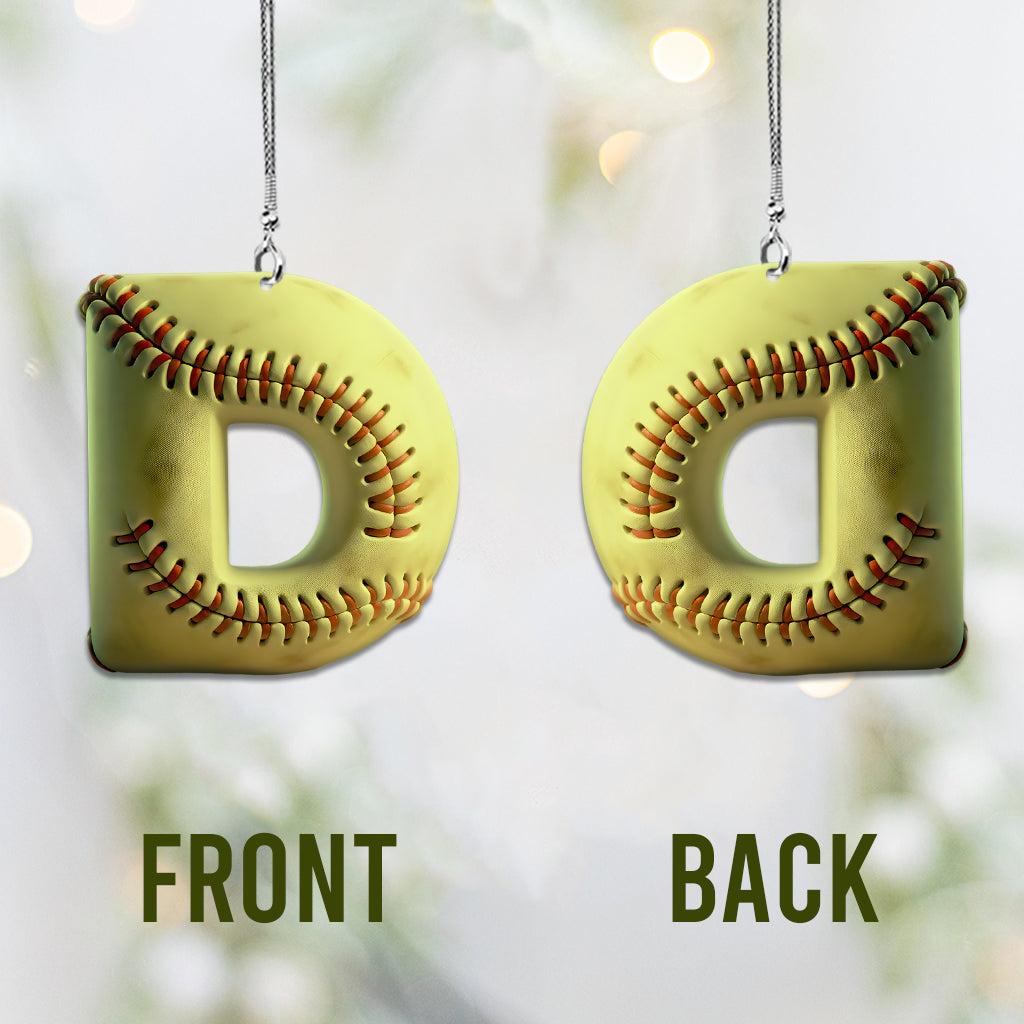 Softball Letter - Personalized Softball Car Ornament