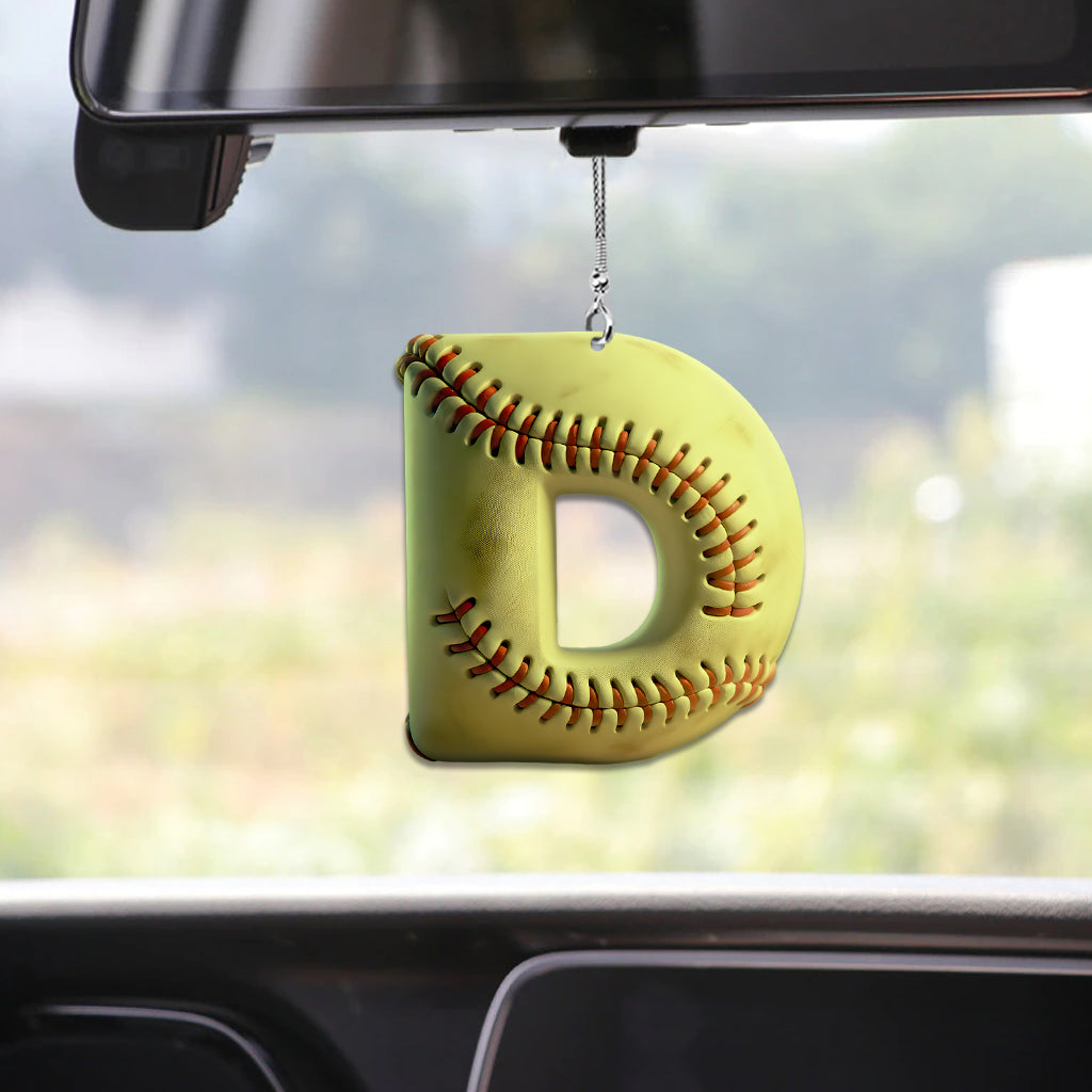 Softball Letter - Personalized Softball Car Ornament