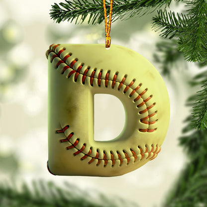 Softball Letter - Personalized Softball Ornament