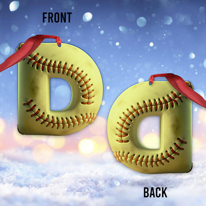 Softball Letter - Personalized Softball Ornament