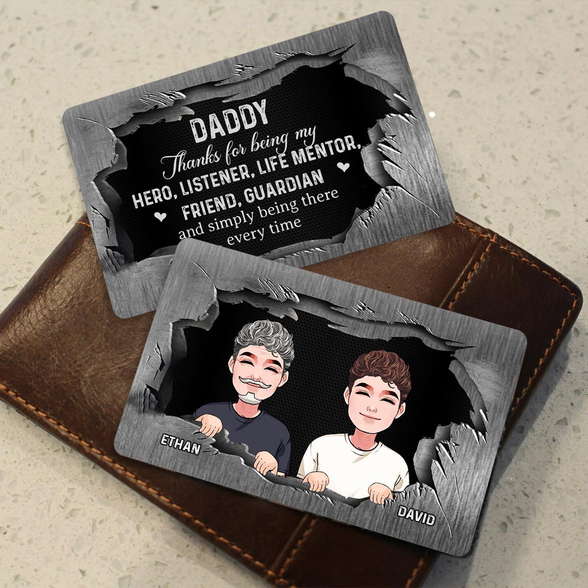 Thanks For Being My Hero - Personalized Father Wallet Insert Card