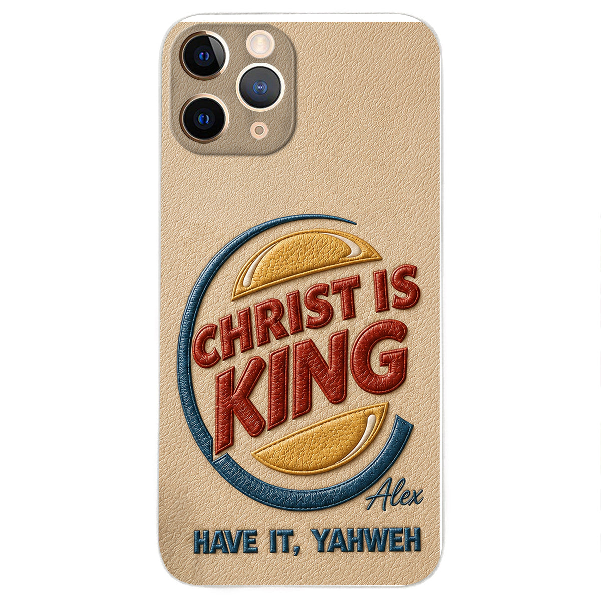 Christ Is King - Personalized Christian Classic Cap & Leather Phone Case
